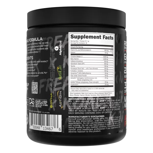 BAMF High Stimulant Nootropic Pre-Workout