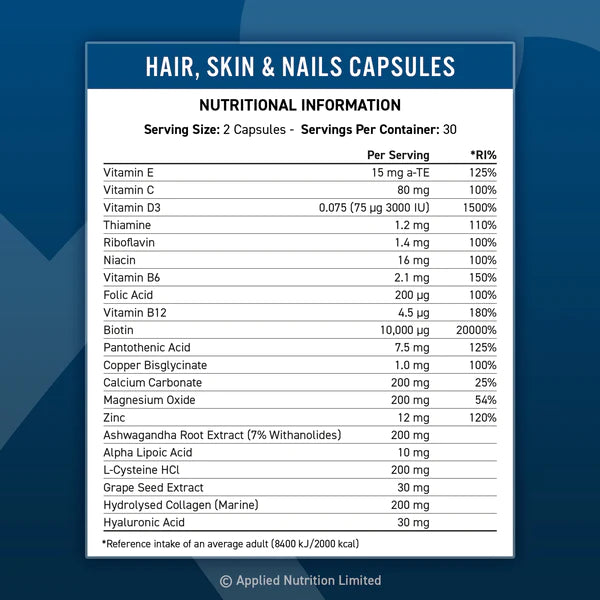 HAIR, SKIN & NAILS CAPSULES - 30 SERVINGS